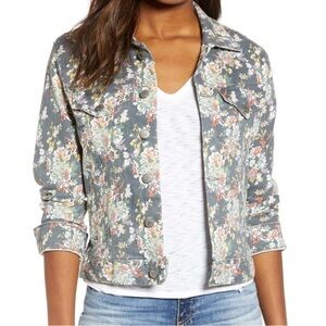 Lucky Brand Floral The Tom Boy Trucker Jacket Size 1X.